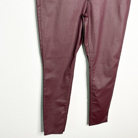 WHBM Curvy High Rise Burgundy Coated Skinny Pants‎ Jeans Women’s Size 12 - Picture 4 of 14